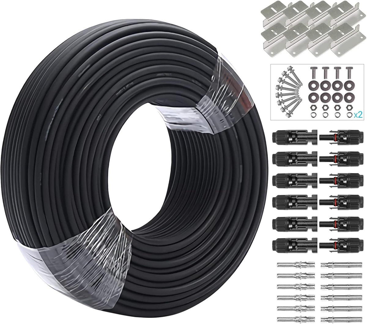 10 AWG 50 Feet Solar Extension Cable with Female and Male Connector D644
