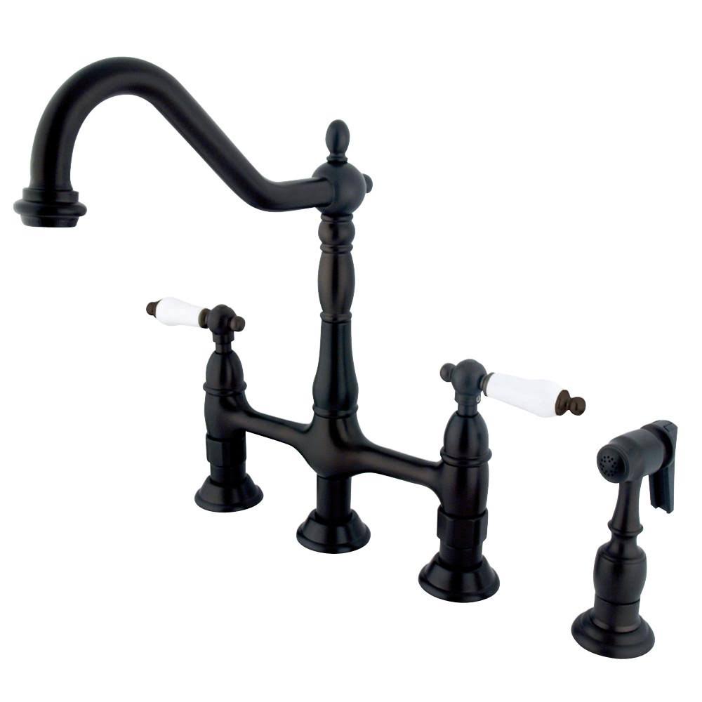 Polished Nickel Kitchen Faucet with Brass Sprayer S568406