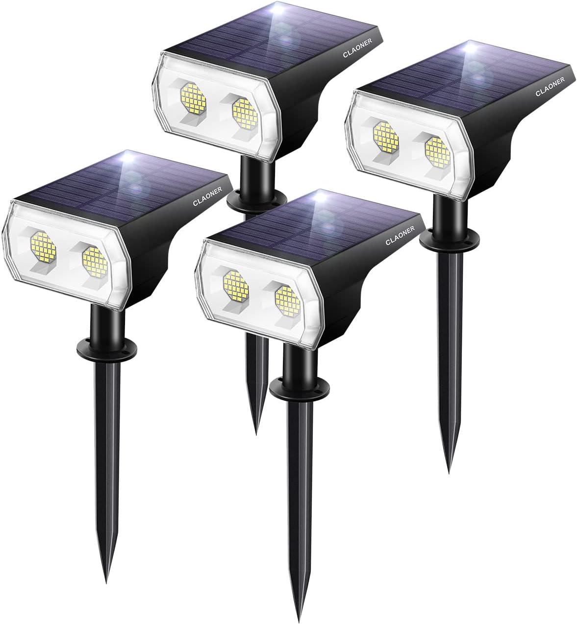 48 LEDs IP65 2 in 1 Solar Spotlights 8 Pack Cold White K947327