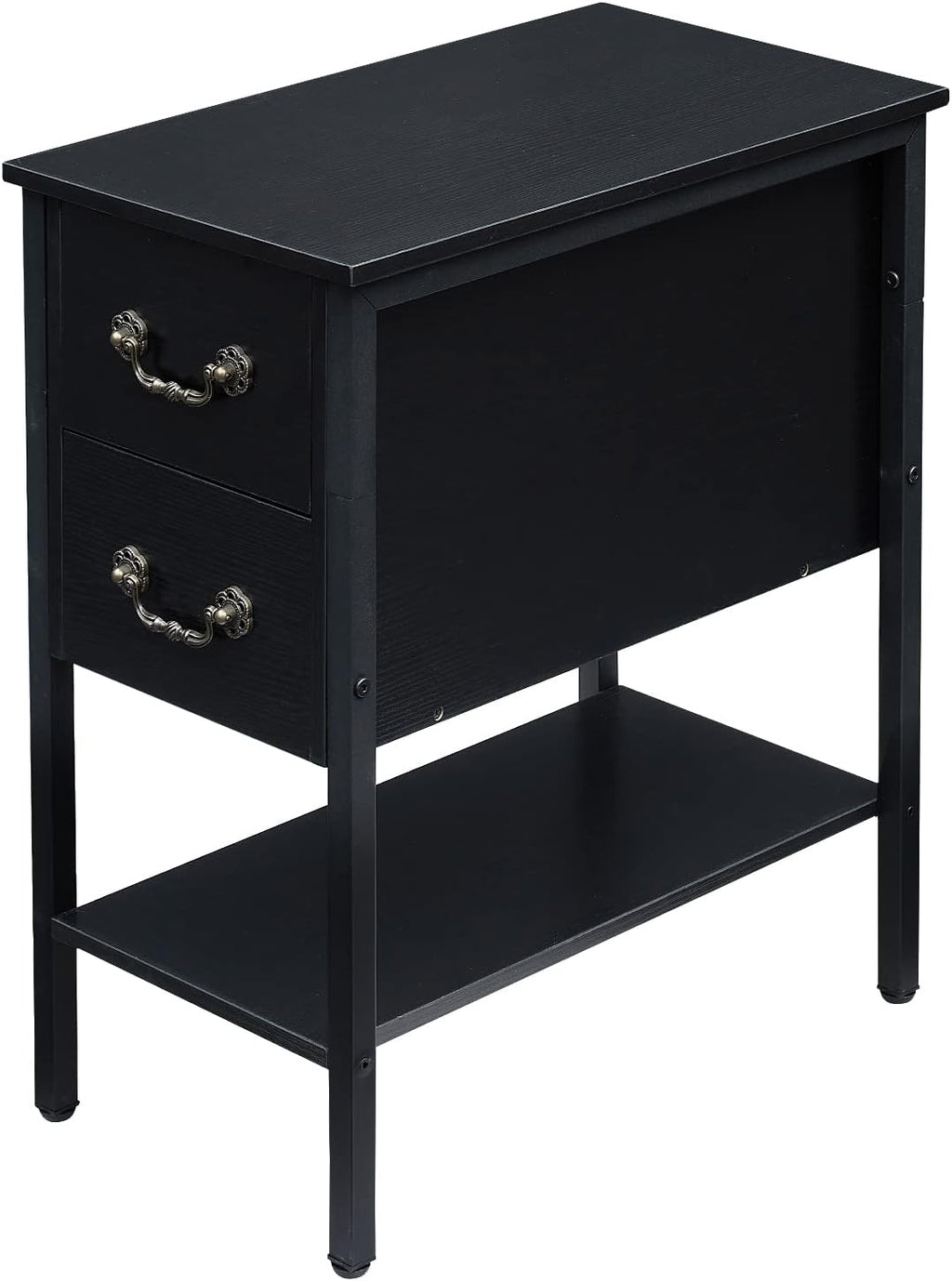 Brown 2 Drawer Nightstand with Shelf G2095