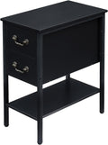 Brown 2 Drawer Nightstand with Shelf G2095