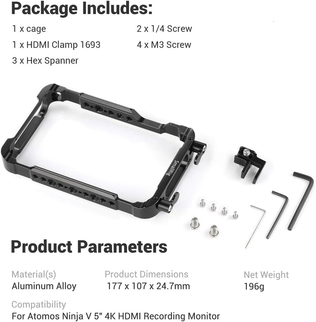 Monitor Cage with NATO Rail and HDMI Cable Clamp H3867