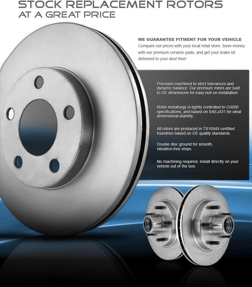 Brake Disc Rotors + Ceramic Pads + Hardware Y7684