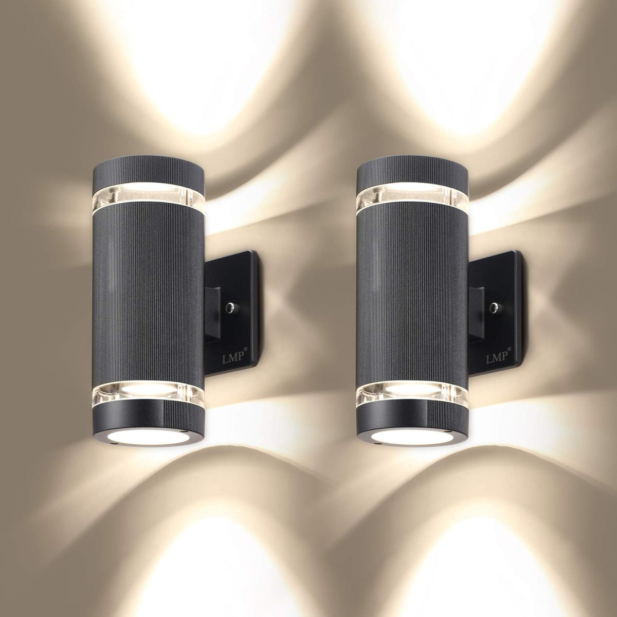 4 Pack LED Outdoor Wall Light Aluminum Waterproof 3000k 5W Z31908