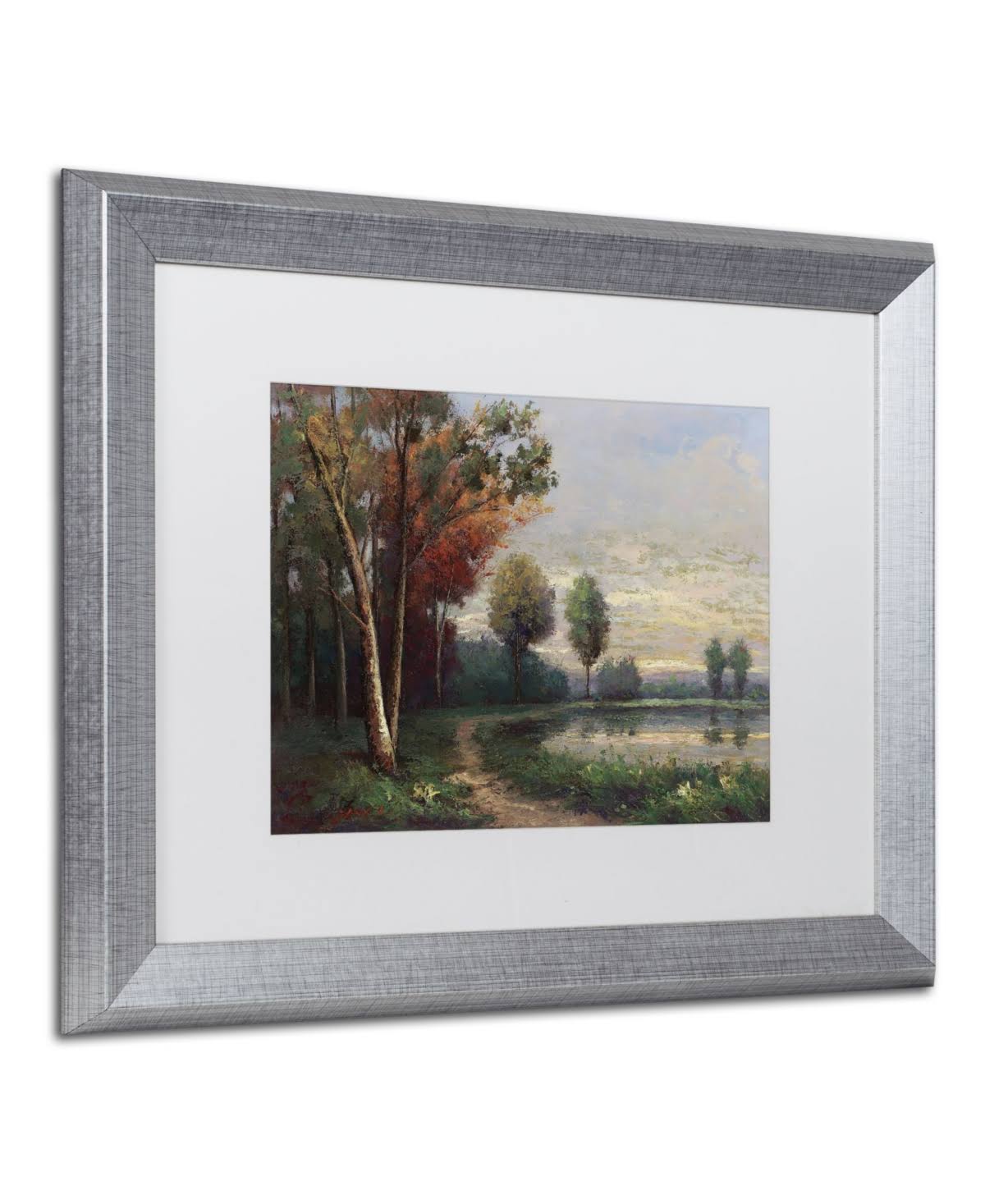 Framed Landscape with A Lake Art 16x20-Inch W566