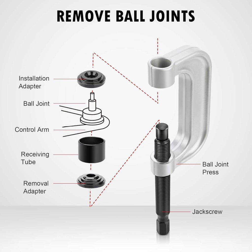 Heavy Duty Ball Joint Press & U Joint Removal Tool Kit with 4wd Adapters F134