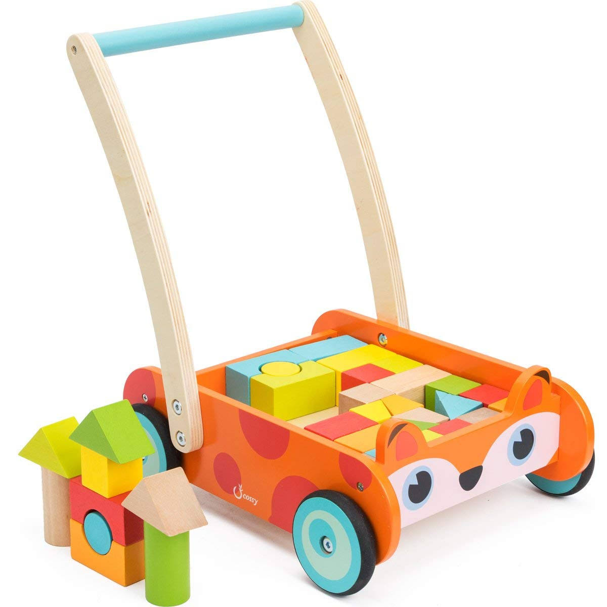 Wooden Baby Learning Walker Push Toy 35 Pcs B406345