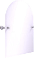 Matte White Frameless Arched Top Tilt Beveled Edge Wall Mirror J89450