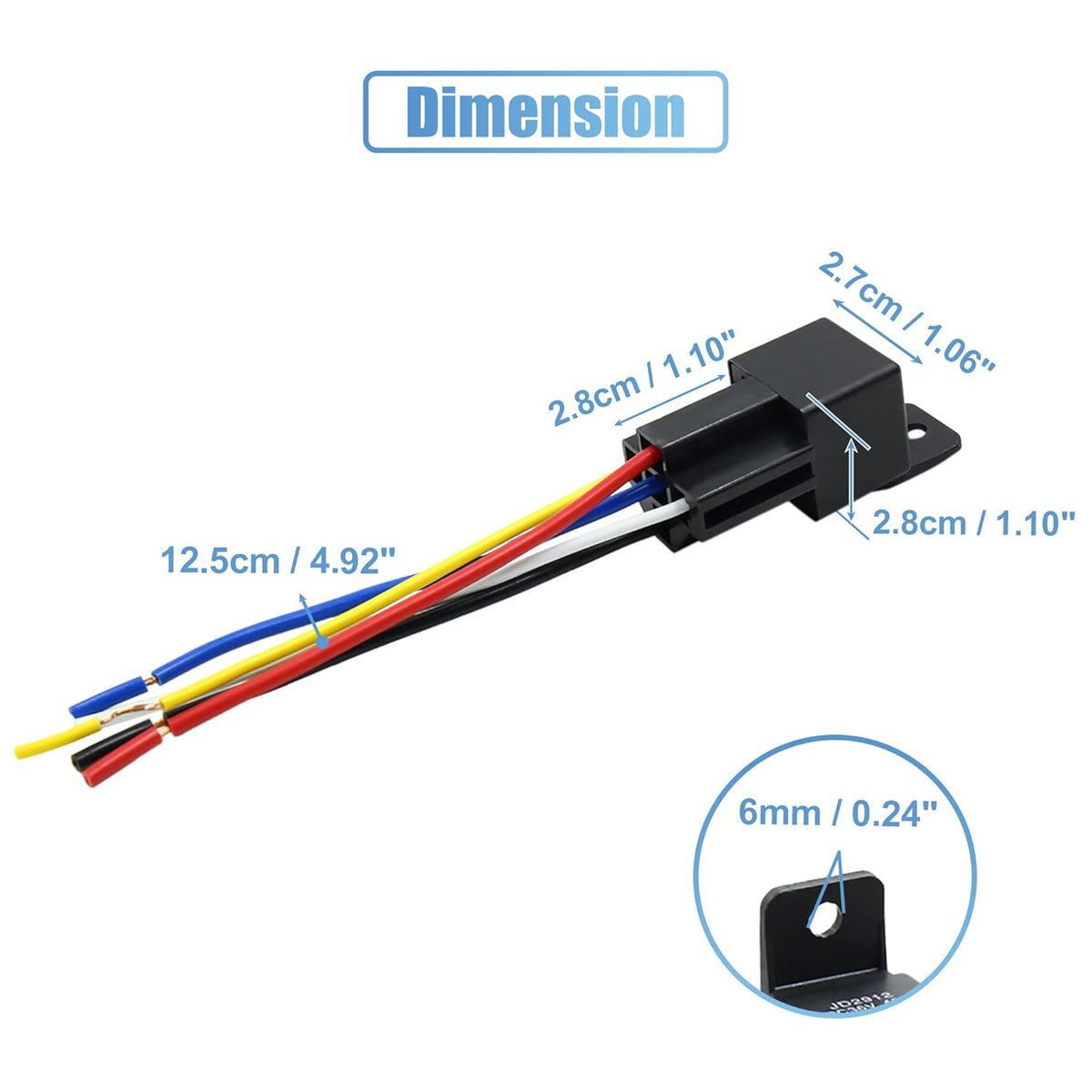 3pcs 5 Pin DC 36V 40A Car Fuse Relay Switch with Harness S1821