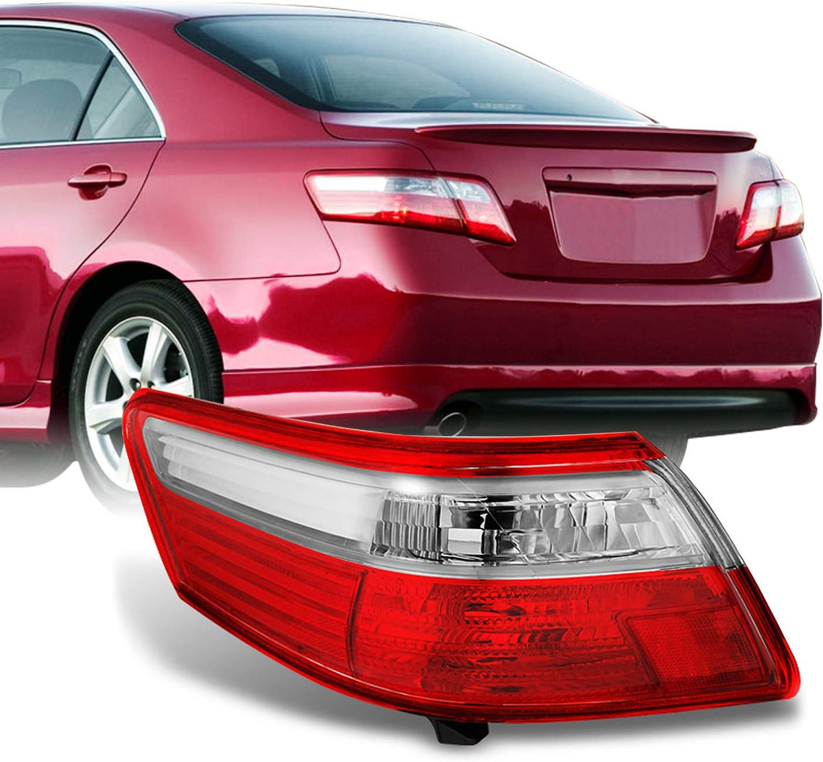 For Toyota Camry Red Clear Rear Tail Light Brake Lamp Driver Side Replacement S816