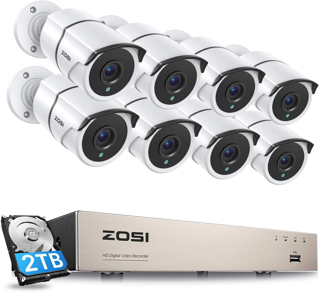 8CH 5MP PoE Security Camera System with 2TB HDD T542