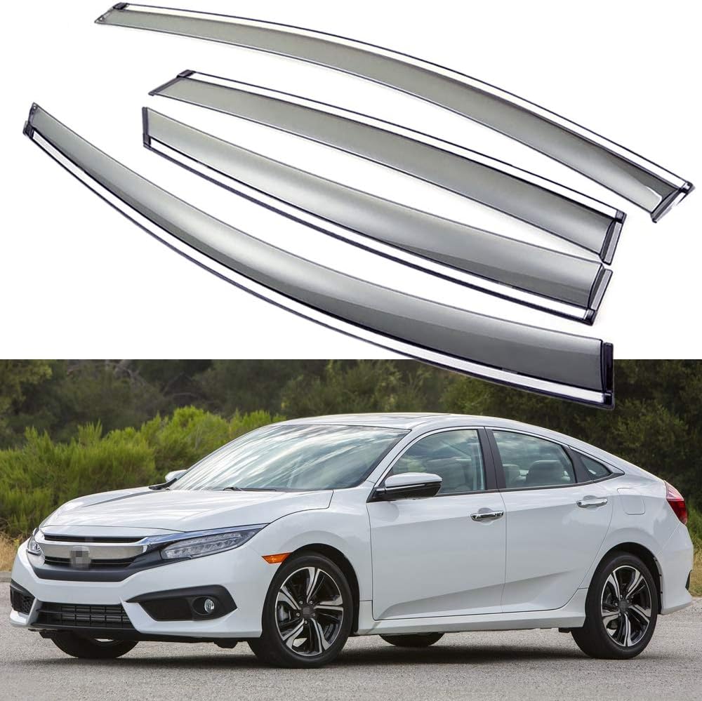Car Window Visor Vent Shade Deflector Sun Rain Guards D2449