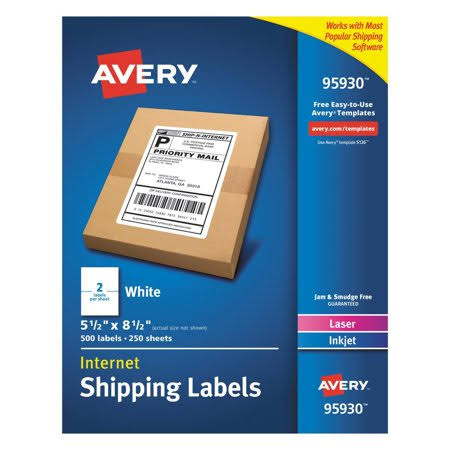 White Laser Shipping Labels 500 Ct A192671