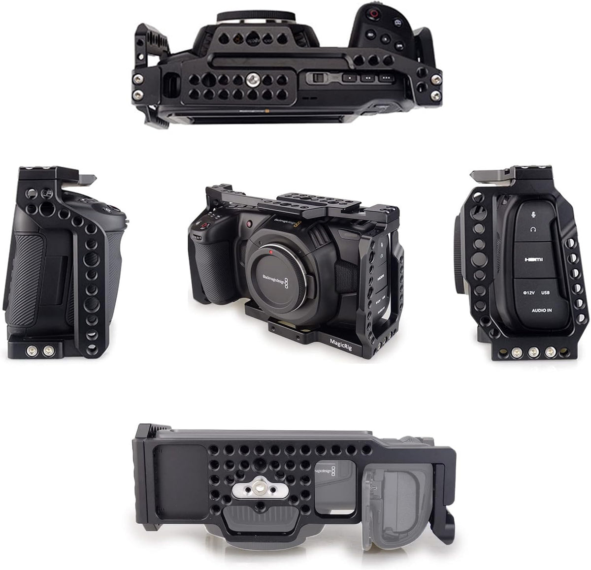 Video Camera Cage Kit with Top Handle SSD Mount HDMI Cable Clamp X96474