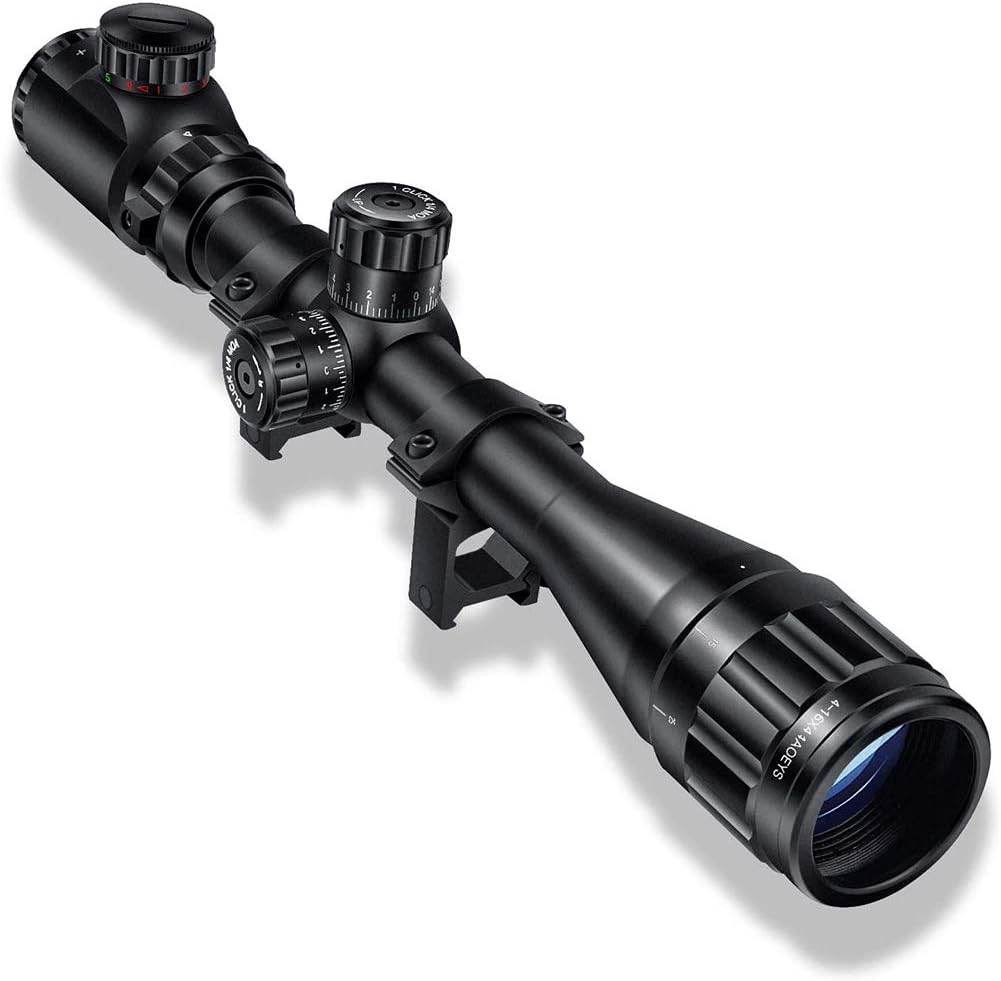 4-16x44 Tactical Rifle Scope Red and Green Illuminated with Sunshade and Scope Mount G3291