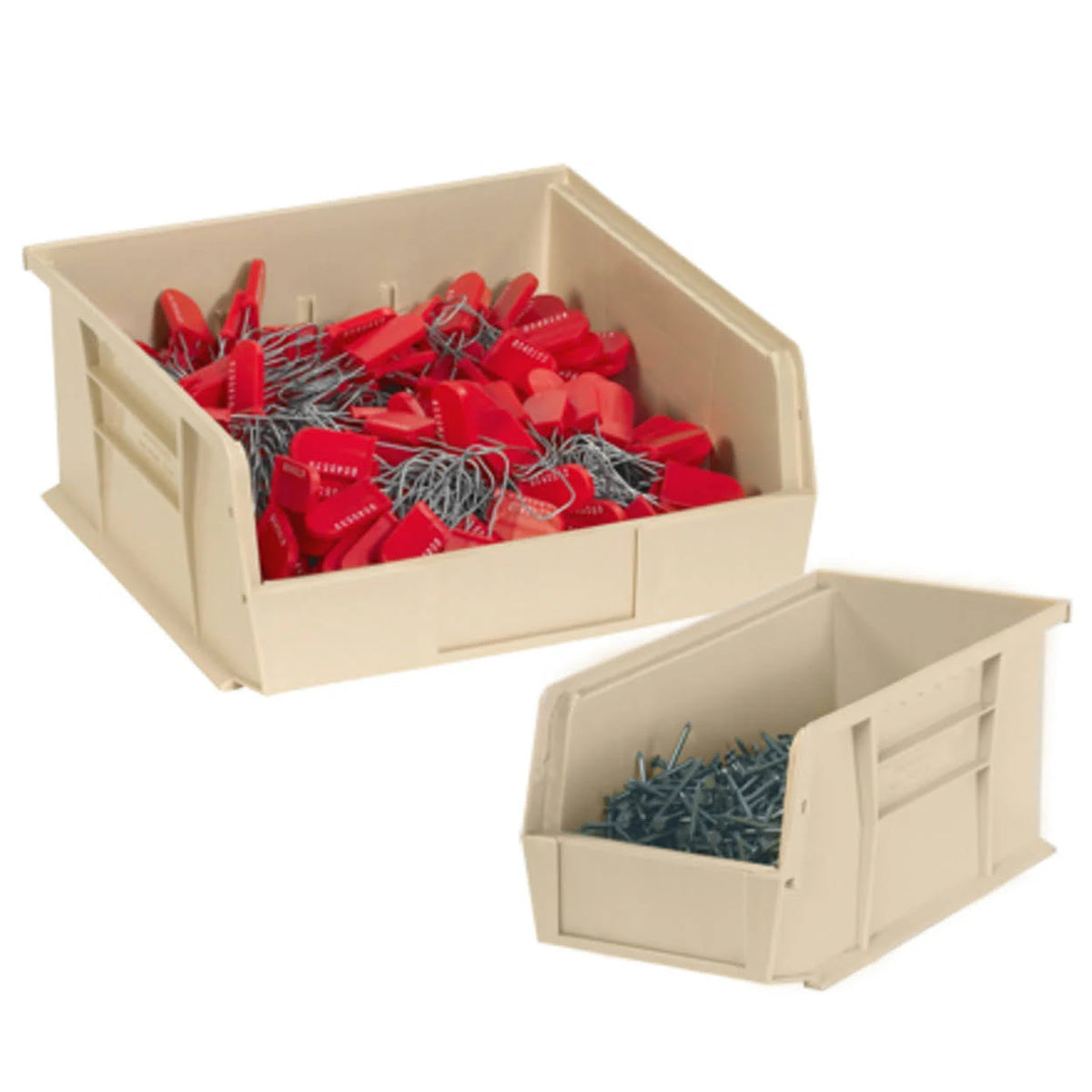 Ivory Plastic Stack & Hang Bin Boxes case/24 X2938