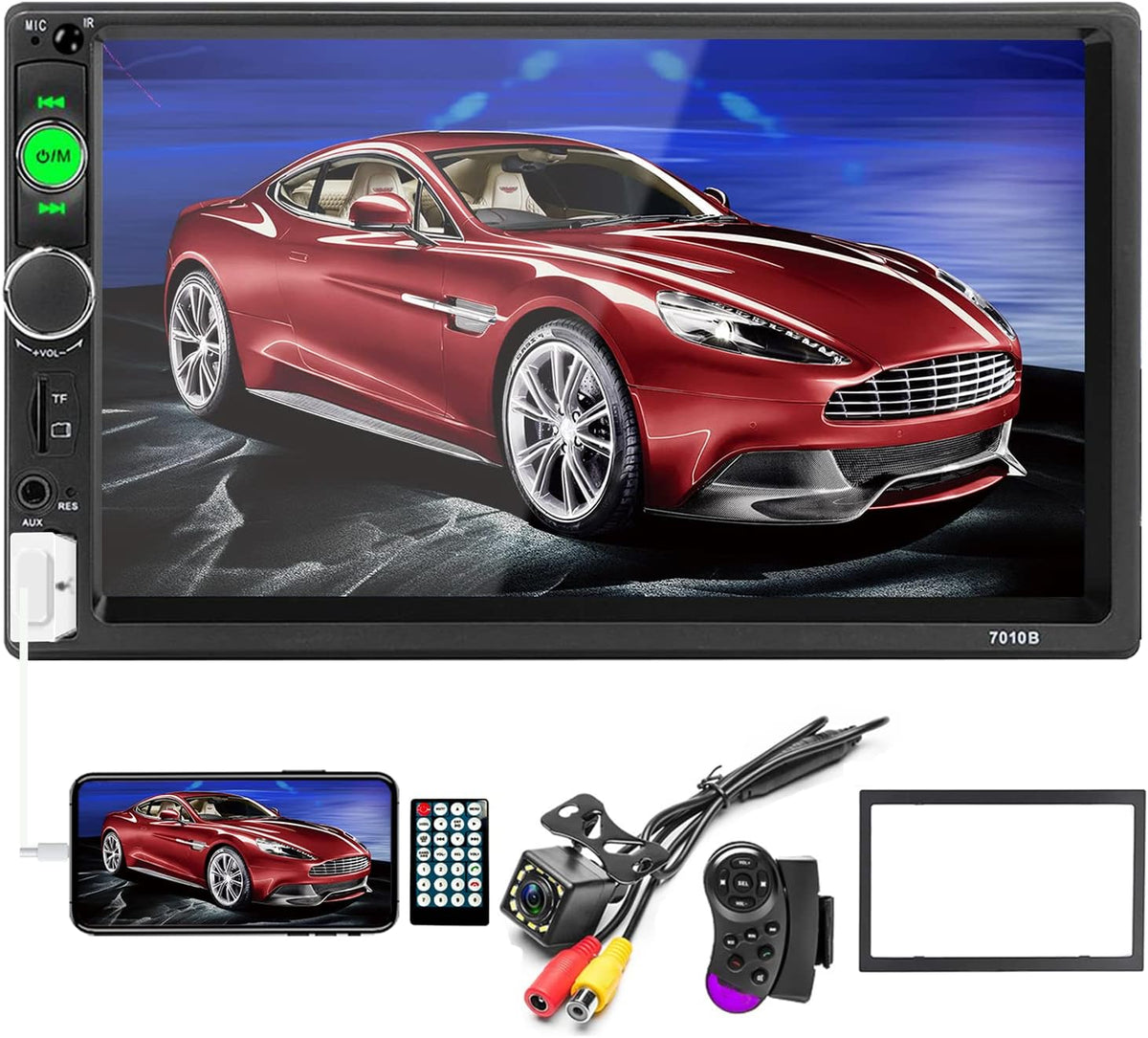 Double Din 7 Inch Touch Screen Bluetooth Car Stereo with Backup Camera P2823