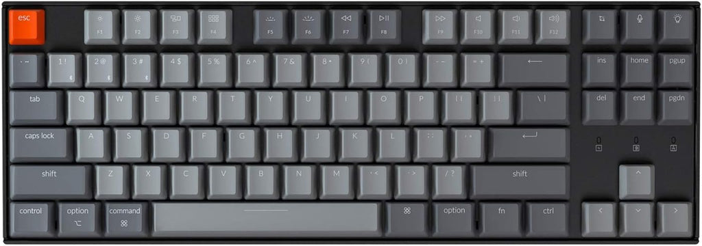 Hot-swappable Wireless Mechanical Keyboard with Red Switch White LED Backlit Tenkeyless 87-Key D3918