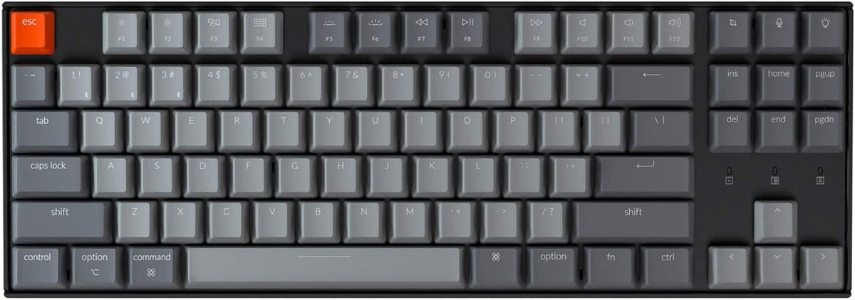 Hot-swappable Wireless Mechanical Keyboard with Red Switch White LED Backlit Tenkeyless 87-Key D3918