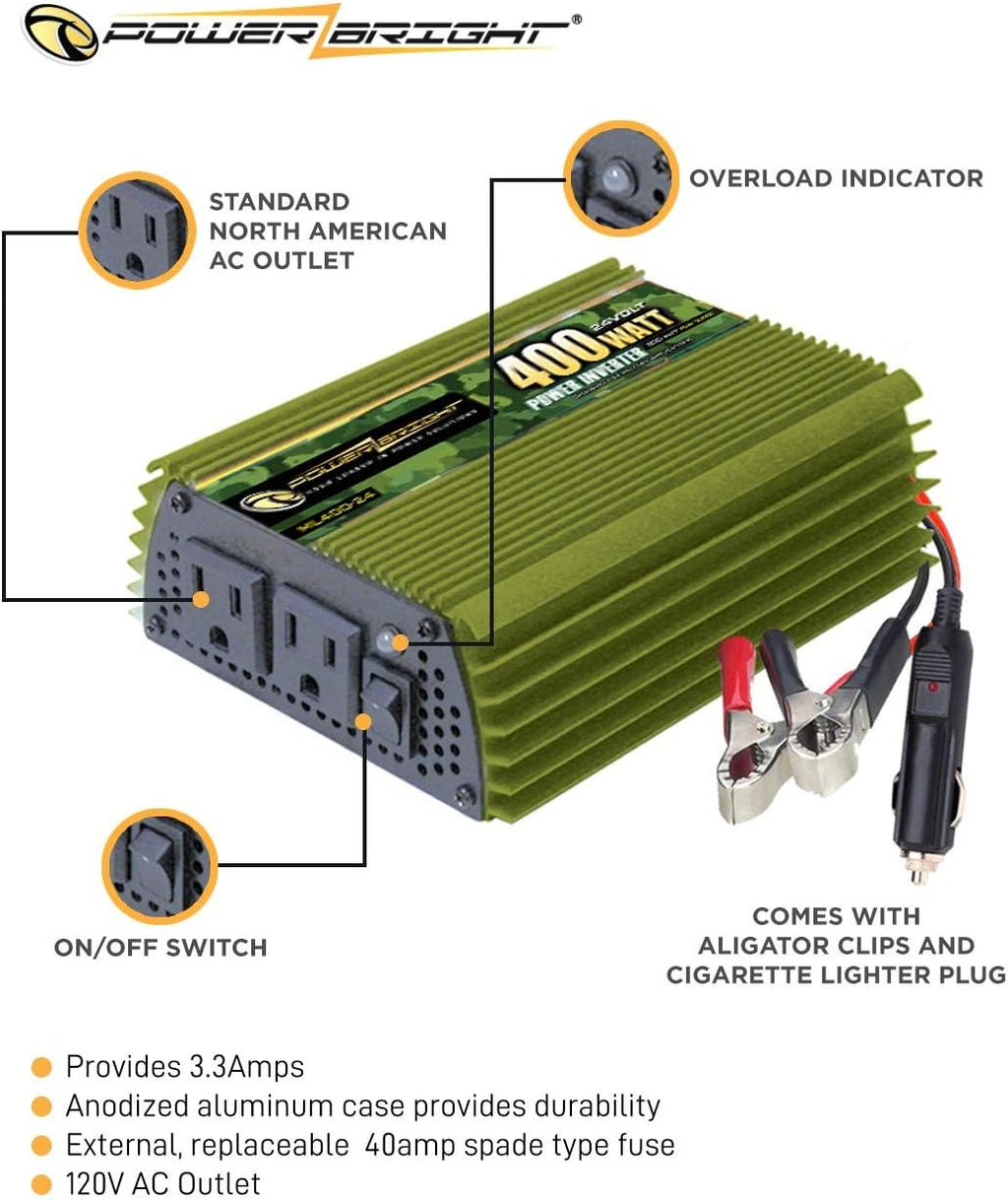 400 Watt DC 24V to 120V AC Modified Sine Wave Power Inverter U2954