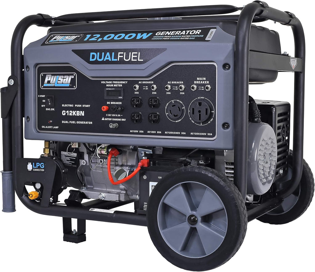 Heavy Duty Portable Dual Fuel Generator 9500 Rated Watts 12000 Peak Watts Q662
