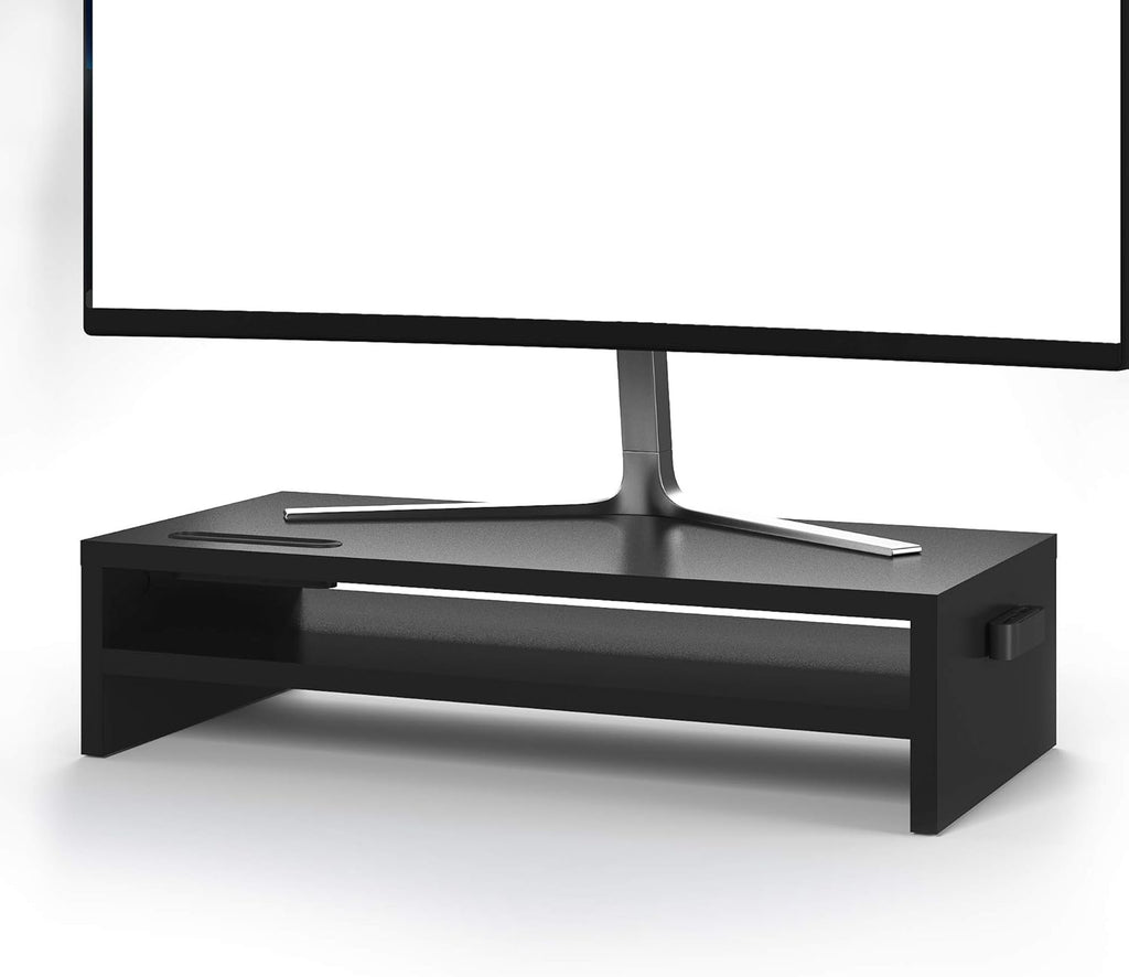 2 Tiers Wood Monitor Stand Riser with Storage Organizer Q636