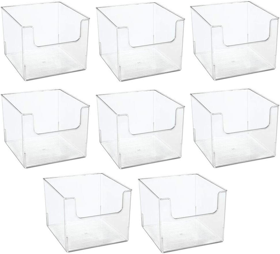 Clear Plastic Storage Organizer Bin 8 Pack M1143