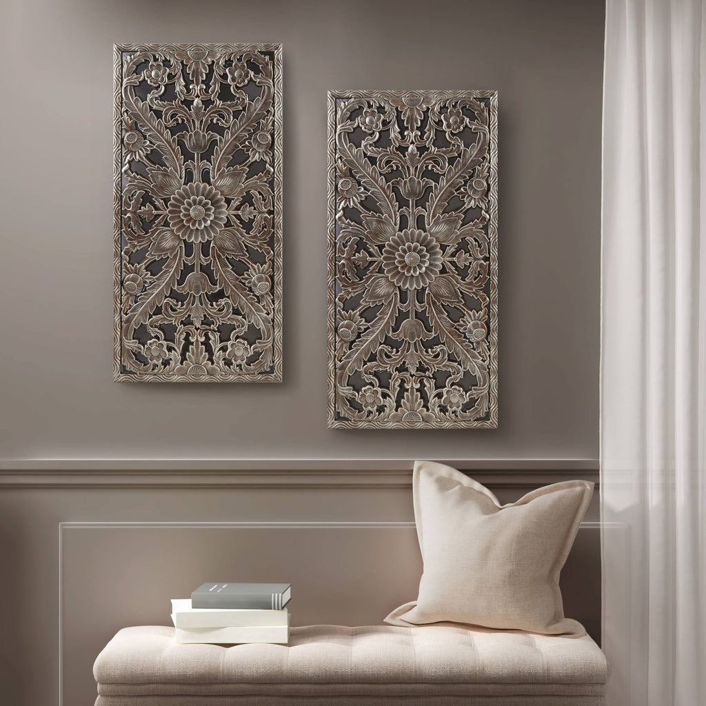 Botanical Panel Carved Wall 2 Piece Set Y783