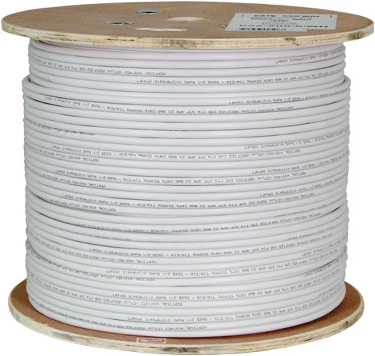 White Cat6A Shielded 23AWG Bare Copper 1000ft Ethernet Cable A496
