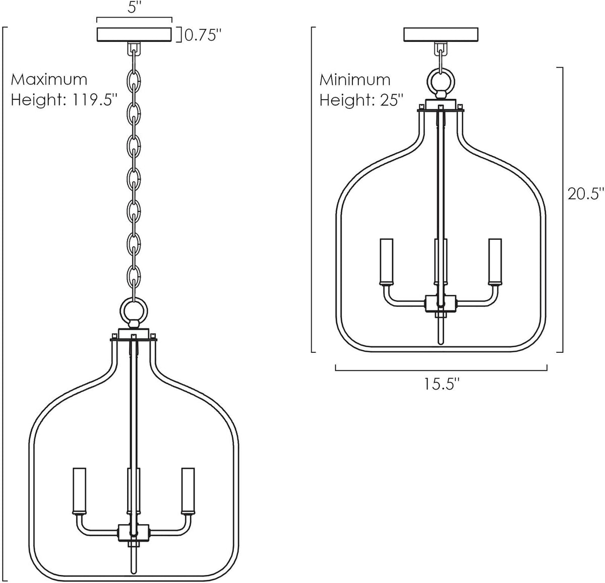 4-Light Black Pendant Light A996341