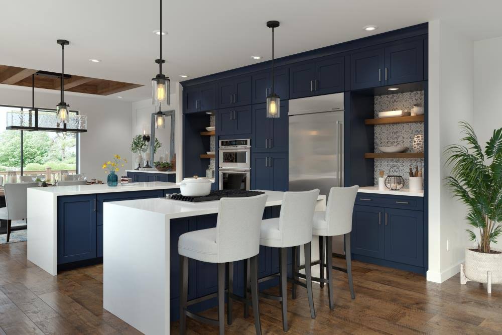 30-in Navy Square Door Wall Cabinet C287793