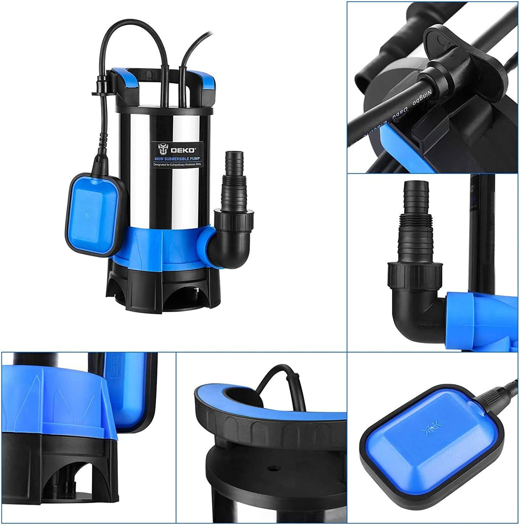 400W 1/2HP Portable Submersible Sump Pump with Float Switch and 16ft Cable I769