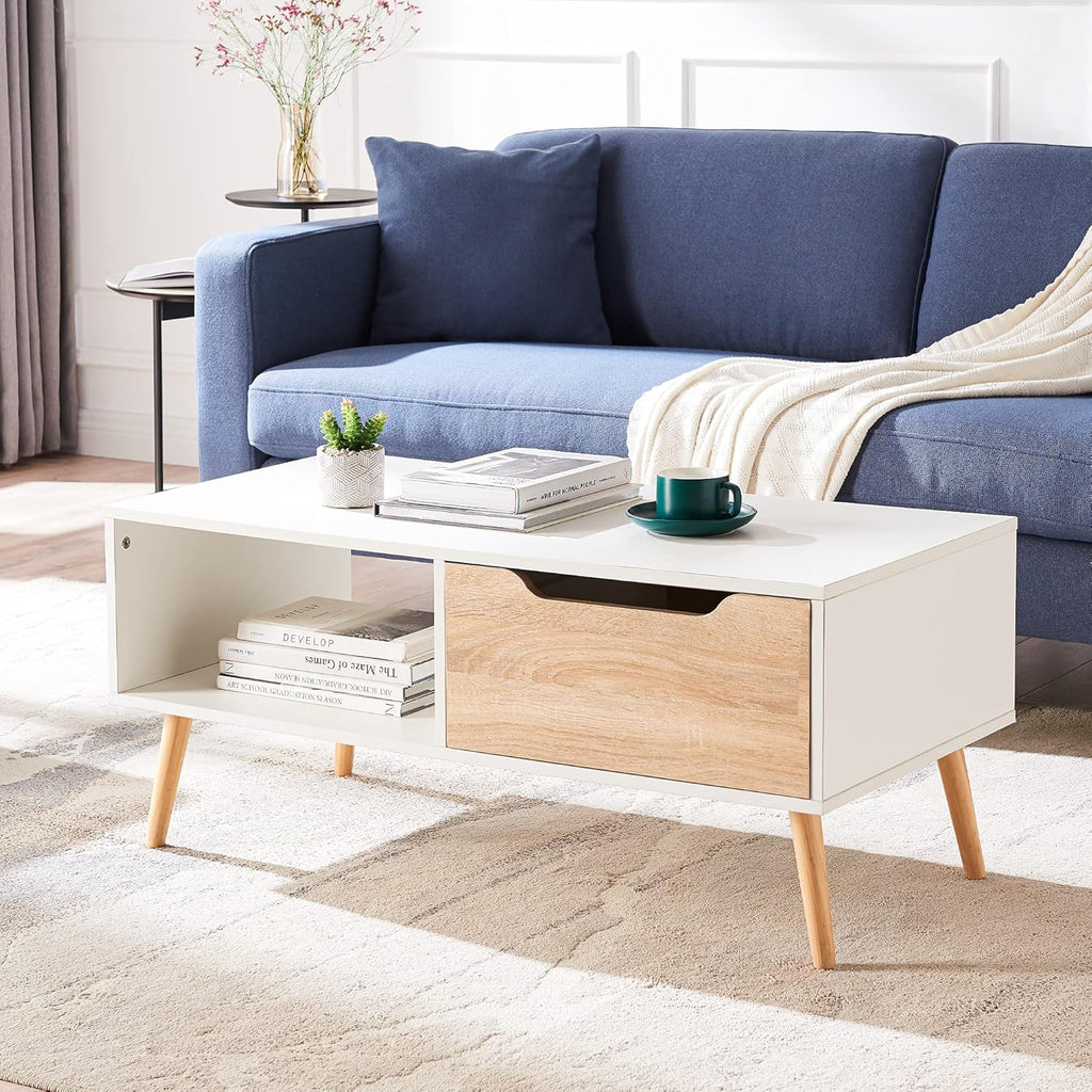 Wooden 2 Tier Coffee Table with 1 Drawer P19248