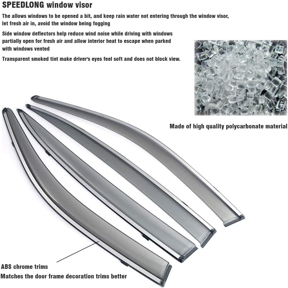 Car Window Visor Vent Shade Deflector Sun Rain Guards D2449