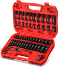 1/4 Inch Drive 53-Piece CR-MO Alloy Steel Impact Socket Set SAE and Metric L12857