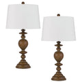 150W 3 Way Resin Table Lamp with Fabric Shade, Set of 2 E3247