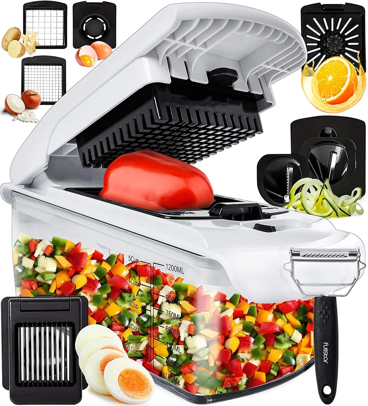 Vegetable Chopper 7 Blades White I34278