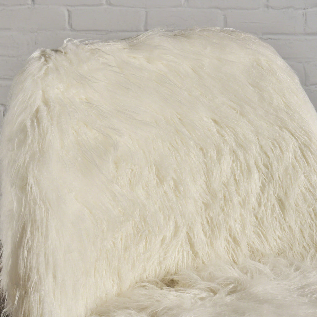 White Faux Fur Accent Chair J294