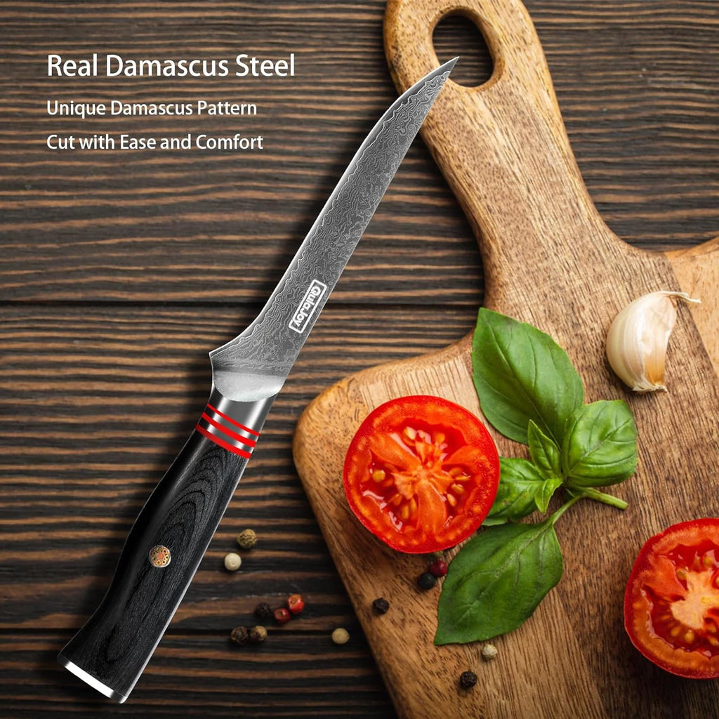 Damascus 5.9 Inch VG10 High Carbon Stainless Steel Boning Knife Q519