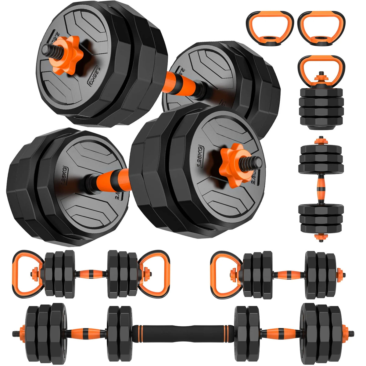 44lb 6-in-1 Adjustable Dumbbells Set with Connector N5930