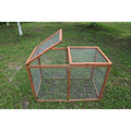 Wooden Chicken Coop Rabbit Hutch with Mesh Run Q55297