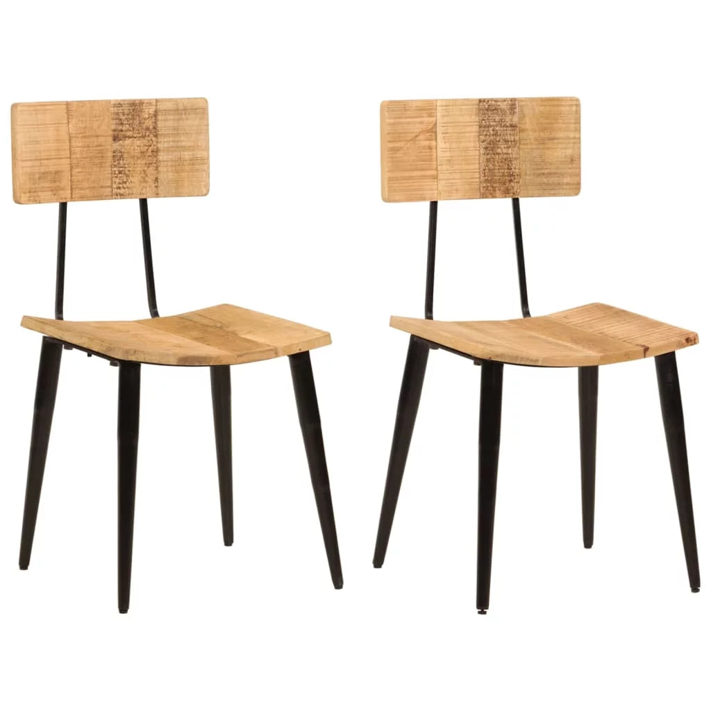 2 pcs Solid Wood Mango Dining Chairs N4766