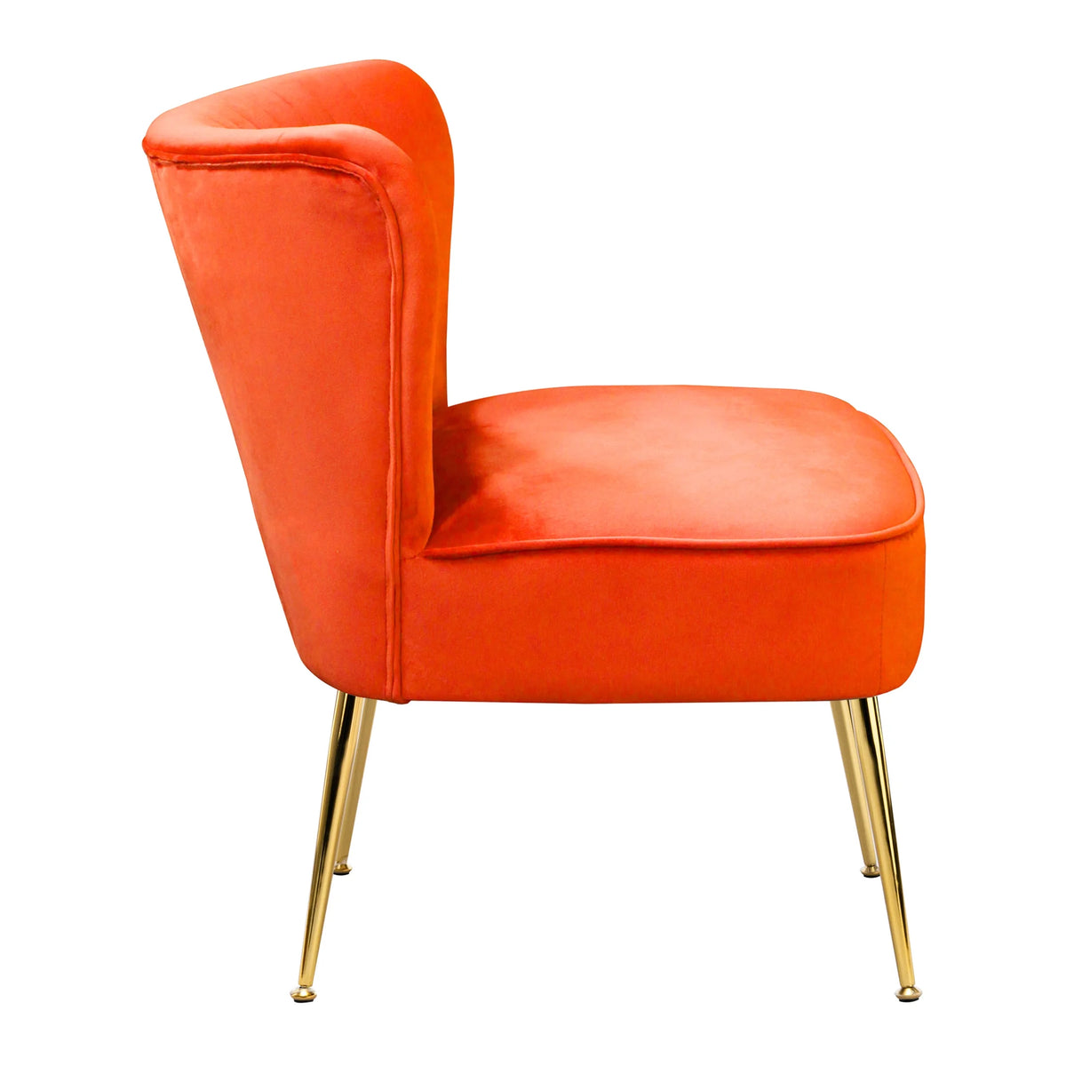 Orange Tufted Velvet Accent Chair Y5031