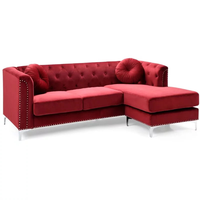 Velvet Sofa Chaise and Loveseat 2-Piece Set Z819012