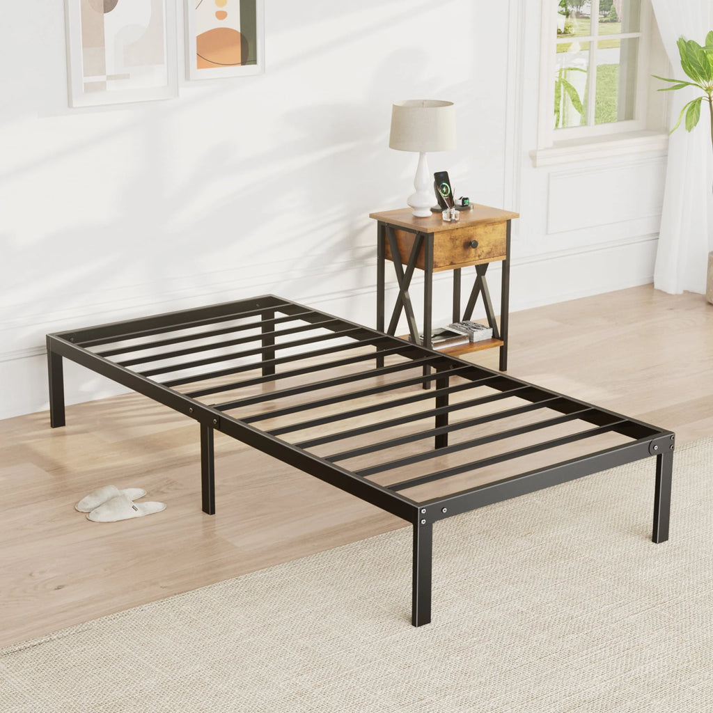 Full Size Heavy Duty Platform Bed Frame with Underbed Storage K5973