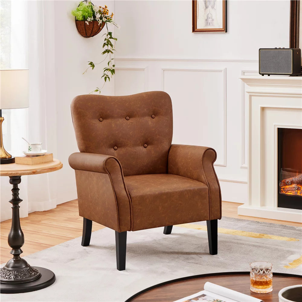 Set of 2 Faux Leather Accent Chair T5171