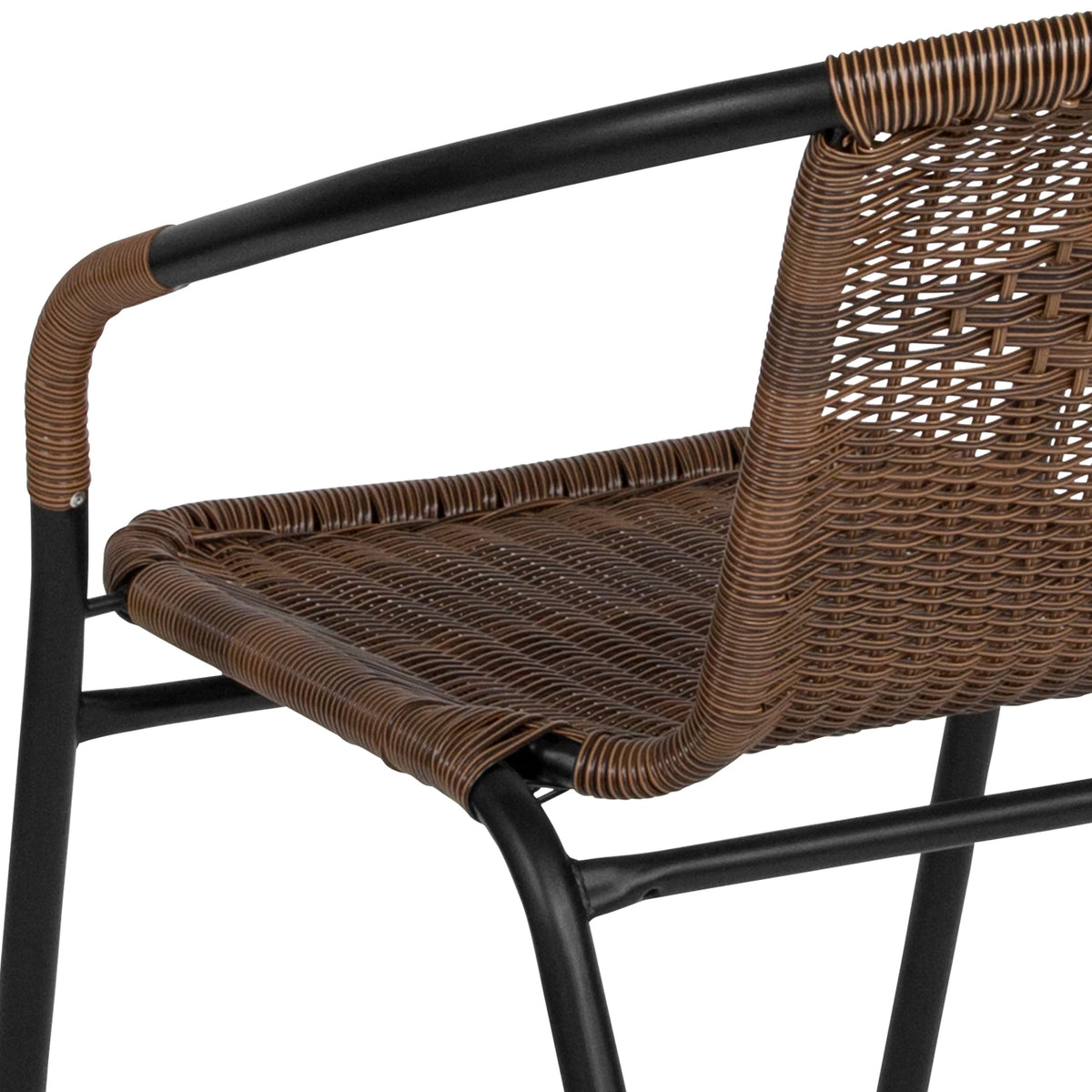 2 Pack Black Rattan Stack Chair G188450