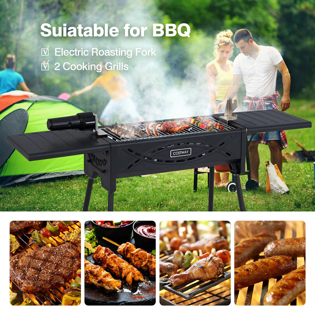Portable Charcoal Grill with Removable Legs & Side Trays F637336