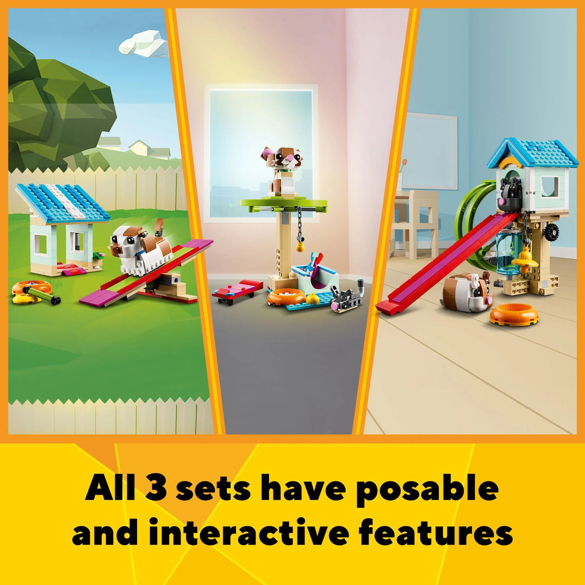 3 in 1 Hamster Wheel Toy Animal Set X988836