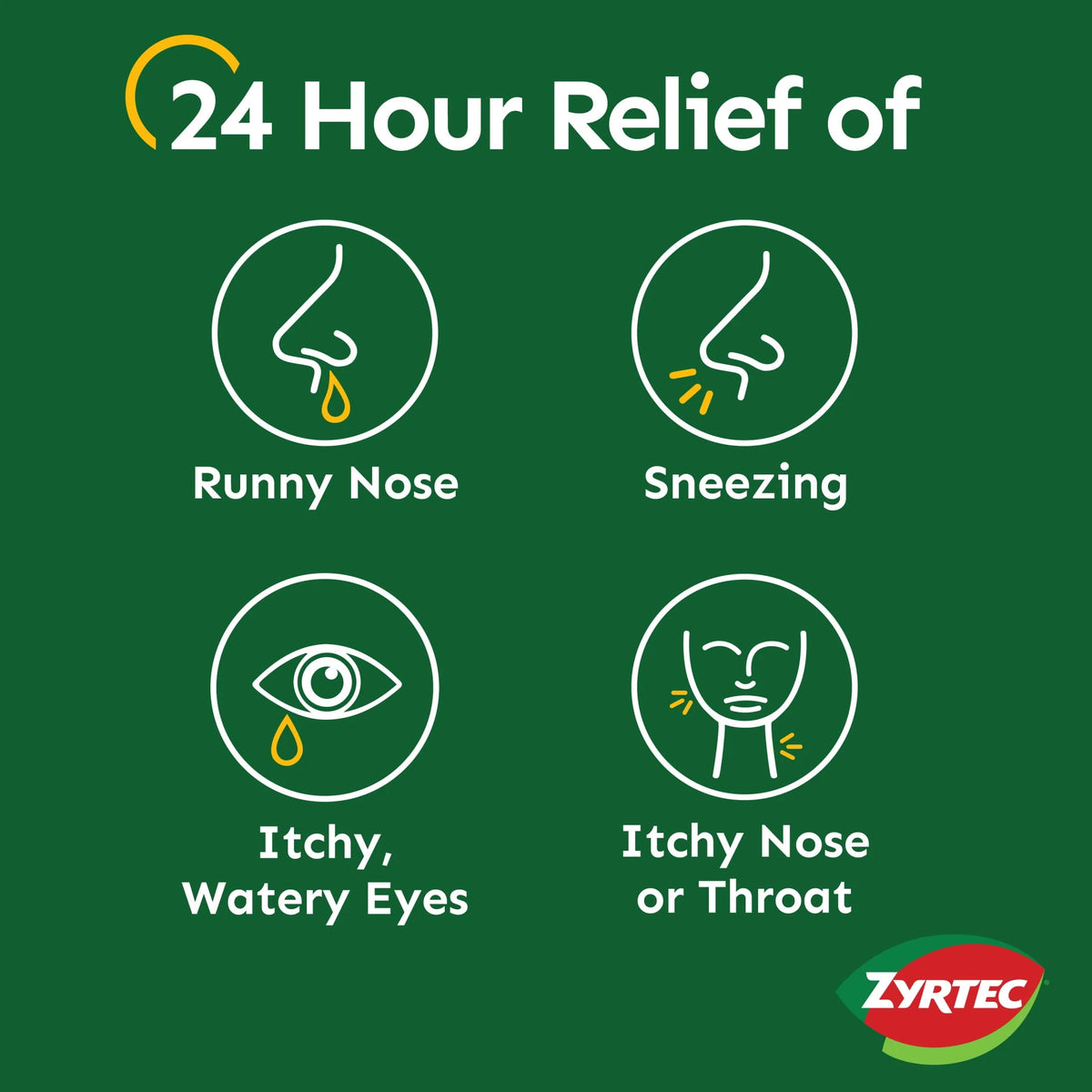 24 Hour Allergy Relief Tablets 10 mg Cetirizine HCl 30 Ct W167